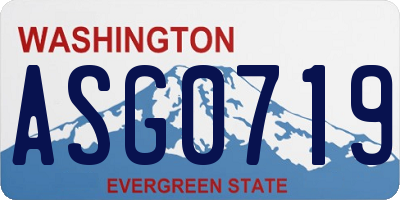 WA license plate ASG0719