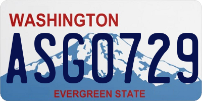 WA license plate ASG0729