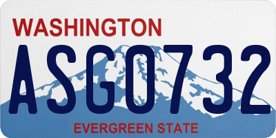 WA license plate ASG0732