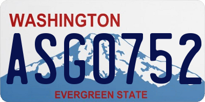 WA license plate ASG0752