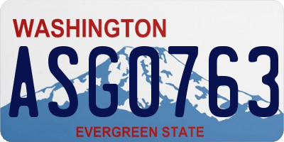 WA license plate ASG0763