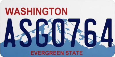 WA license plate ASG0764