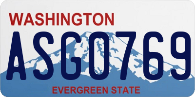 WA license plate ASG0769