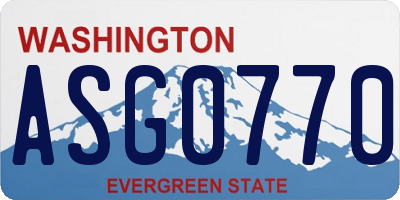 WA license plate ASG0770