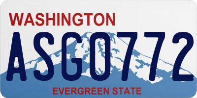 WA license plate ASG0772