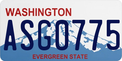 WA license plate ASG0775