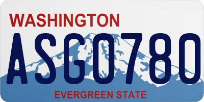 WA license plate ASG0780