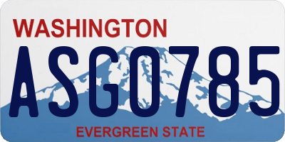WA license plate ASG0785