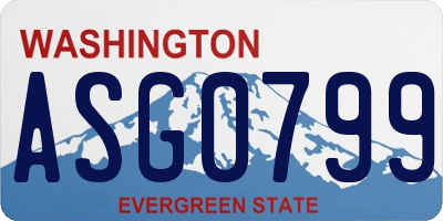 WA license plate ASG0799