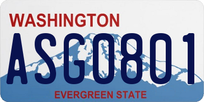 WA license plate ASG0801
