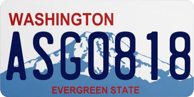 WA license plate ASG0818