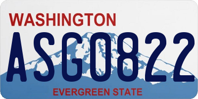 WA license plate ASG0822