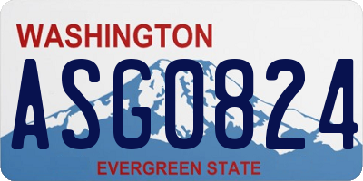 WA license plate ASG0824