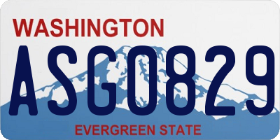 WA license plate ASG0829