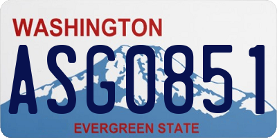 WA license plate ASG0851