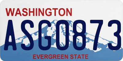 WA license plate ASG0873