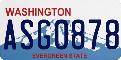 WA license plate ASG0878