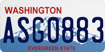 WA license plate ASG0883