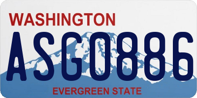 WA license plate ASG0886