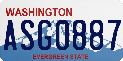 WA license plate ASG0887