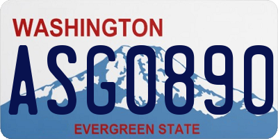 WA license plate ASG0890
