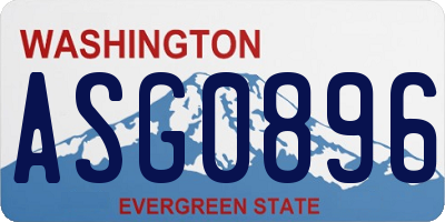 WA license plate ASG0896