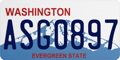 WA license plate ASG0897