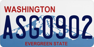 WA license plate ASG0902
