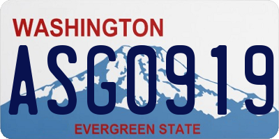 WA license plate ASG0919