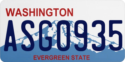 WA license plate ASG0935