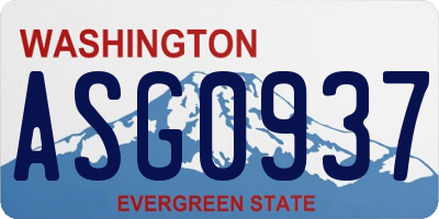 WA license plate ASG0937