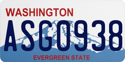 WA license plate ASG0938