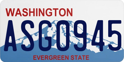 WA license plate ASG0945