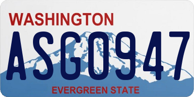 WA license plate ASG0947