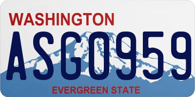 WA license plate ASG0959