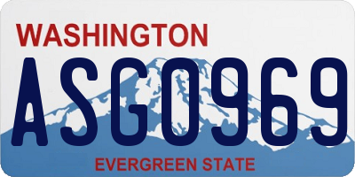 WA license plate ASG0969