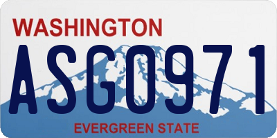 WA license plate ASG0971