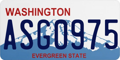 WA license plate ASG0975