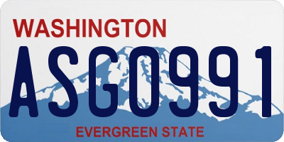 WA license plate ASG0991