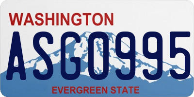 WA license plate ASG0995