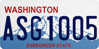 WA license plate ASG1005