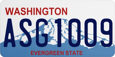 WA license plate ASG1009