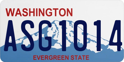 WA license plate ASG1014