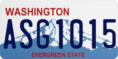 WA license plate ASG1015