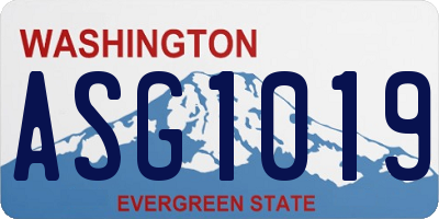 WA license plate ASG1019