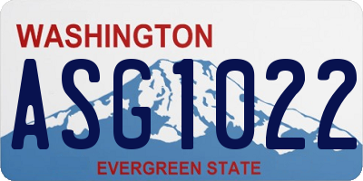 WA license plate ASG1022