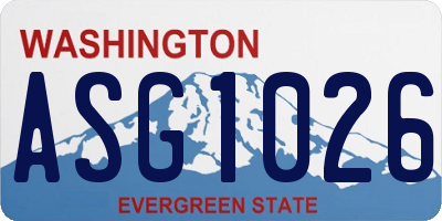 WA license plate ASG1026