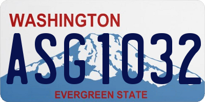 WA license plate ASG1032