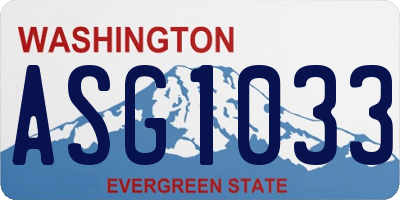 WA license plate ASG1033