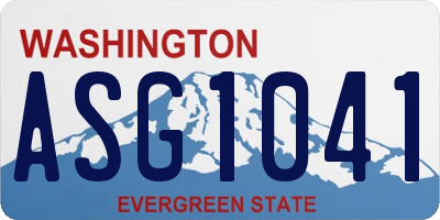 WA license plate ASG1041